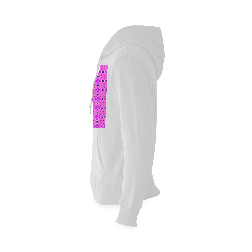 Circle Lattice of Floral Pink Violet Modern Quilt Oceanus Hoodie Sweatshirt (Model H03)