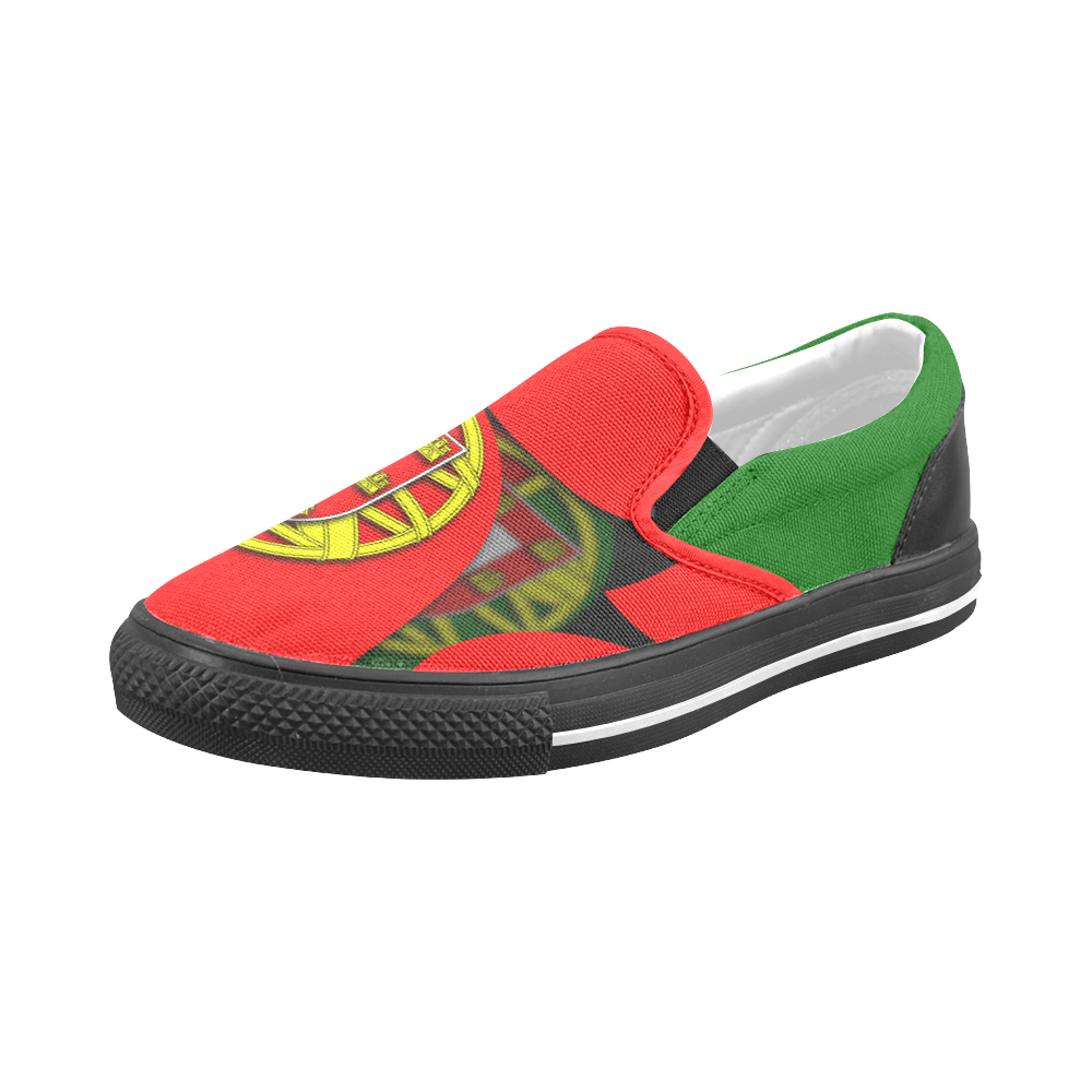 The Flag of Portugal Men's Slip-on Canvas Shoes (Model 019)