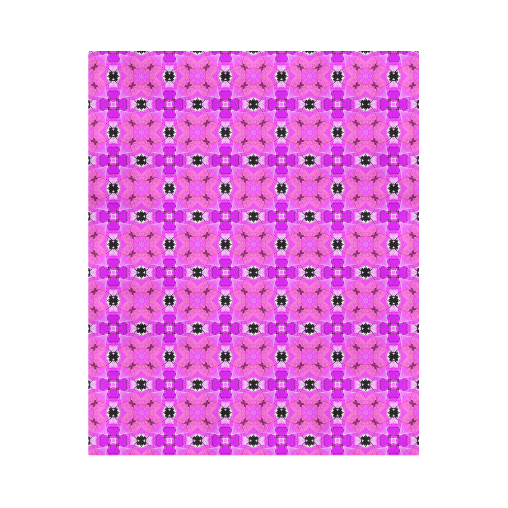 Circle Lattice of Floral Pink Violet Modern Quilt Duvet Cover 86"x70" ( All-over-print)