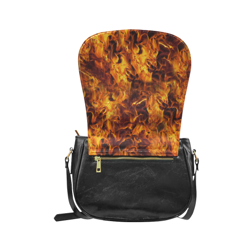 Flaming Fire Pattern Classic Saddle Bag/Large (Model 1648)