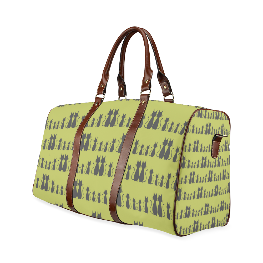 Cat Pattern Waterproof Travel Bag/Small (Model 1639)