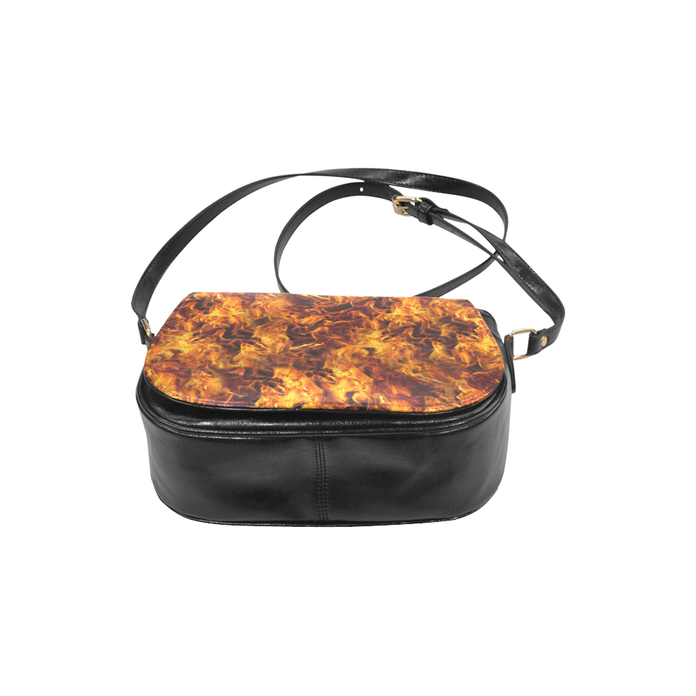 Flaming Fire Pattern Classic Saddle Bag/Small (Model 1648)