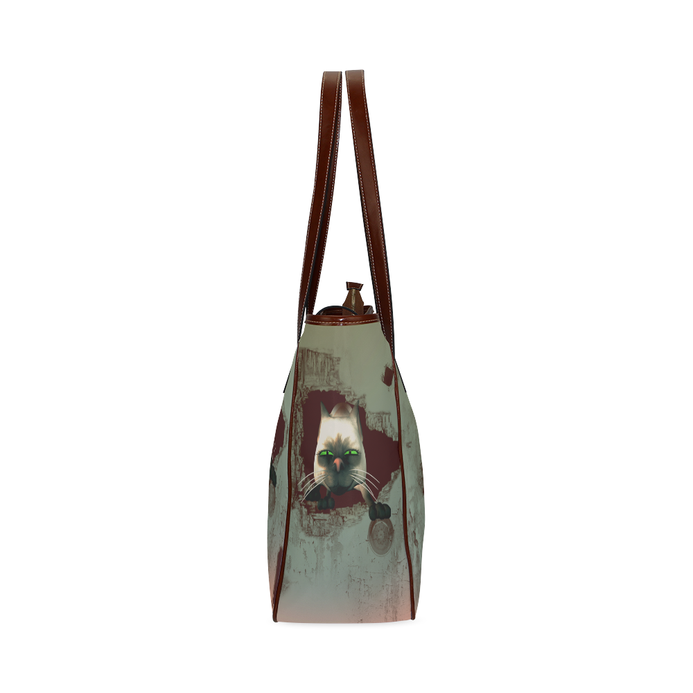 Funny, cute cartoon cat Classic Tote Bag (Model 1644)