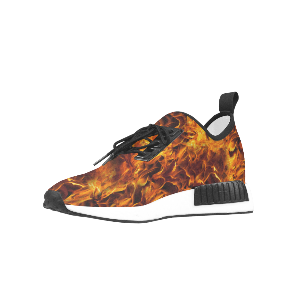 Flaming Fire Pattern Women’s Draco Running Shoes (Model 025)