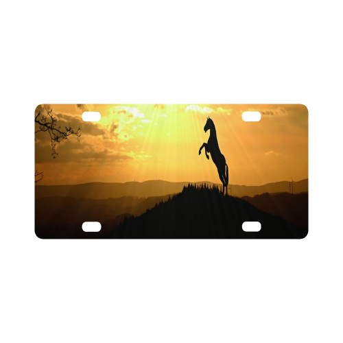 Sunset Horse Silhouette Classic License Plate