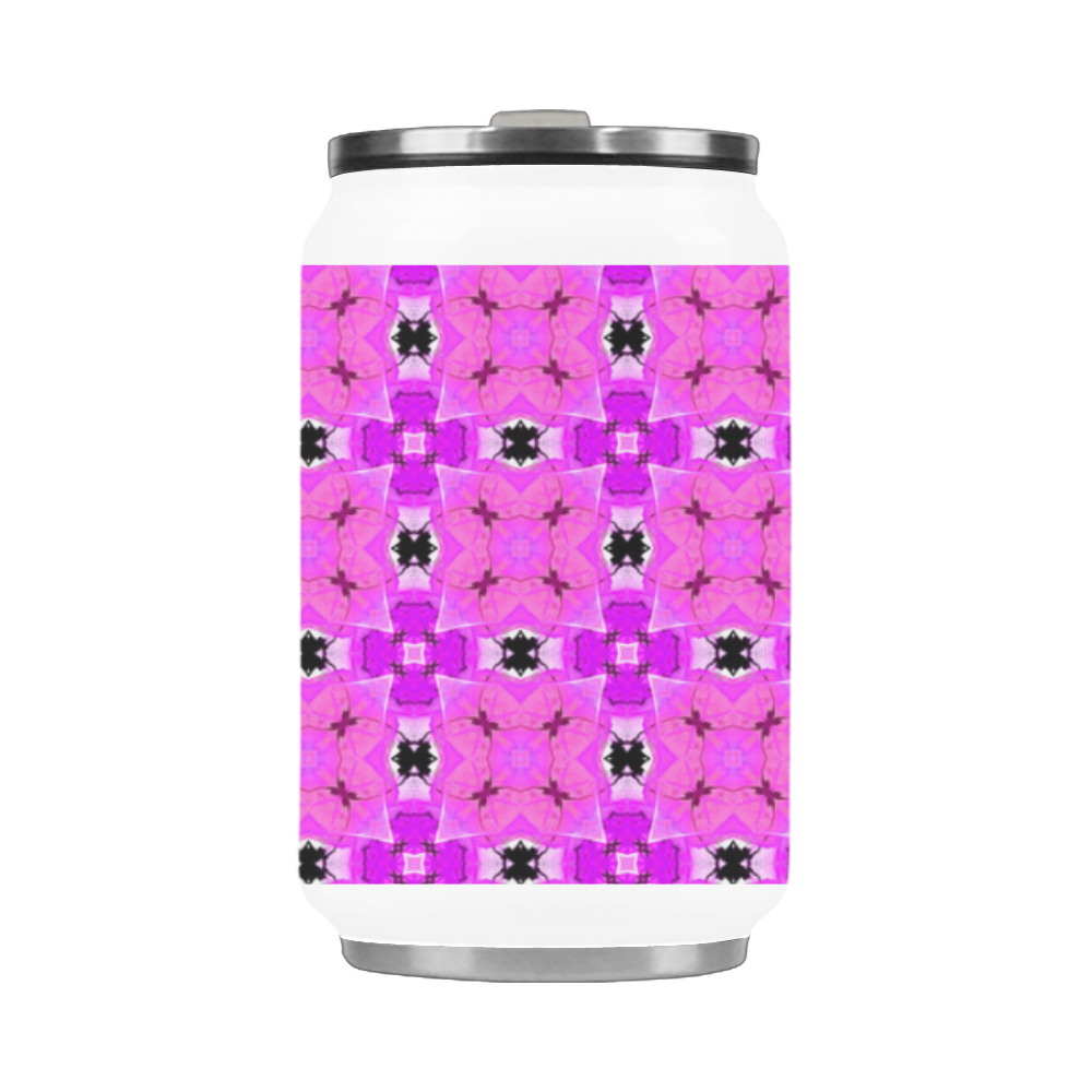 Circle Lattice of Floral Pink Violet Modern Quilt Stainless Steel Vacuum Mug (10.3OZ)