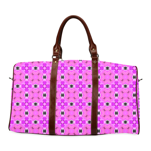 Circle Lattice of Floral Pink Violet Modern Quilt Waterproof Travel Bag/Small (Model 1639)