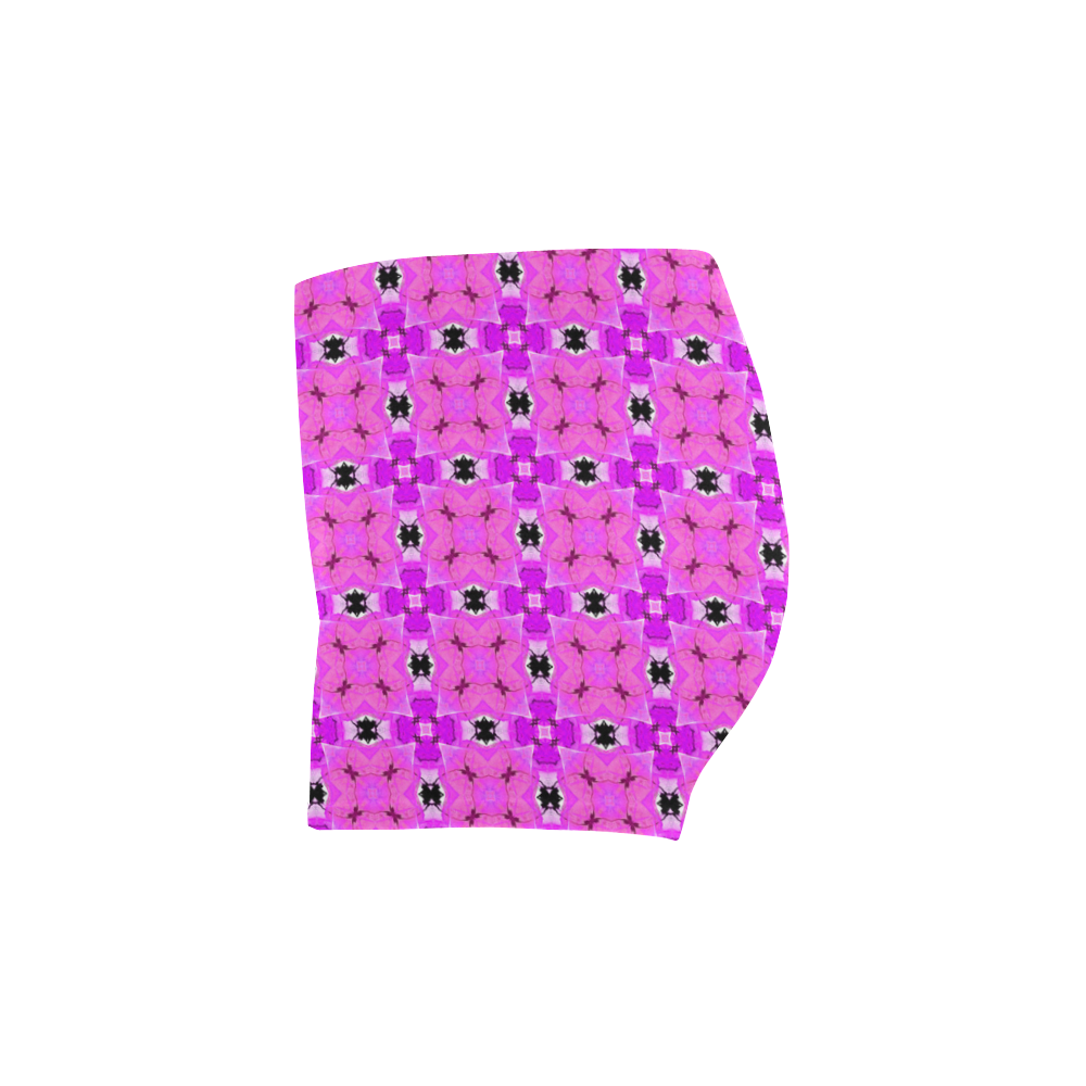Circle Lattice of Floral Pink Violet Modern Quilt Briseis Skinny Shorts (Model L04)