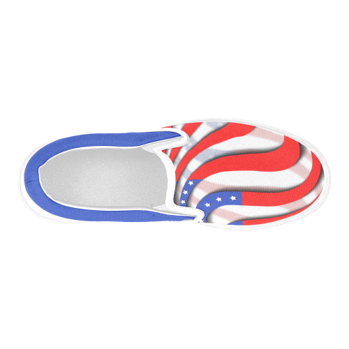 Flag of United States of America Men's Slip-on Canvas Shoes (Model 019)