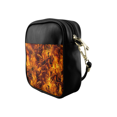Flaming Fire Pattern Sling Bag (Model 1627)