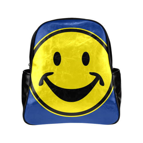 Funny yellow SMILEY for happy people Multi-Pockets Backpack (Model 1636)