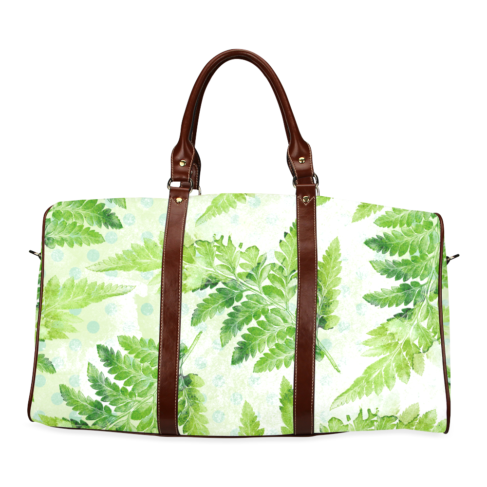 Green Fern Waterproof Travel Bag/Large (Model 1639)
