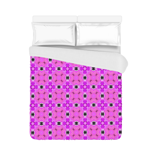 Circle Lattice of Floral Pink Violet Modern Quilt Duvet Cover 86"x70" ( All-over-print)