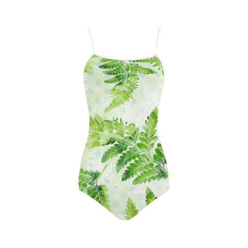 Green Fern Strap Swimsuit ( Model S05)