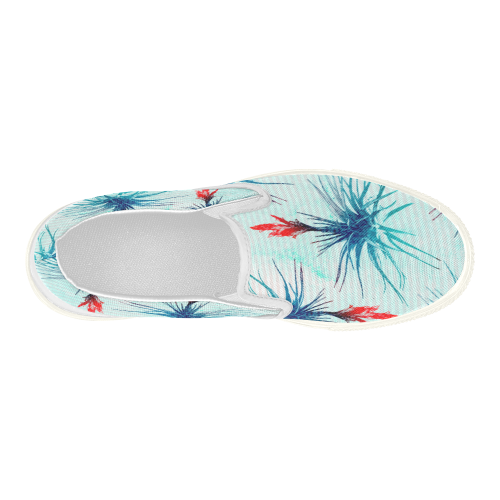 Tillandsia Flower Women's Slip-on Canvas Shoes (Model 019)