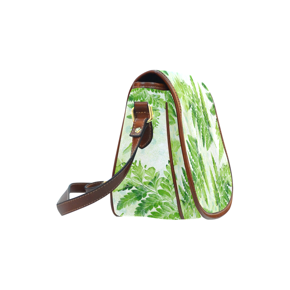 Green Fern Saddle Bag/Small (Model 1649) Full Customization