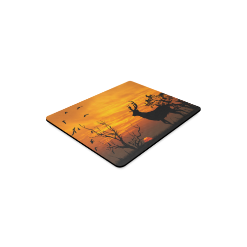 Sunset Deer Silhouette Rectangle Mousepad