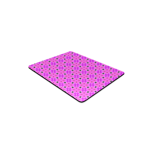 Circle Lattice of Floral Pink Violet Modern Quilt Rectangle Mousepad