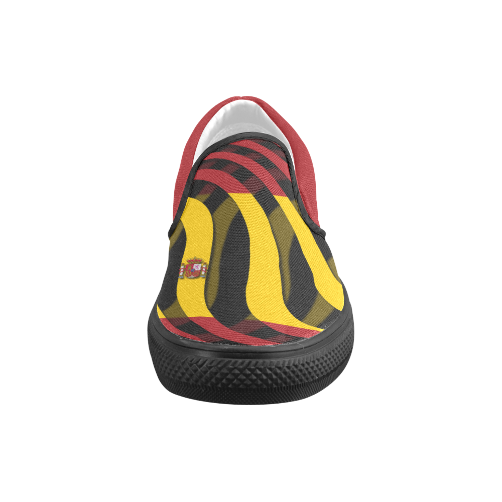 The Flag of Spain Men's Slip-on Canvas Shoes (Model 019)