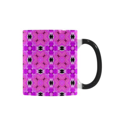 Circle Lattice of Floral Pink Violet Modern Quilt Custom Morphing Mug