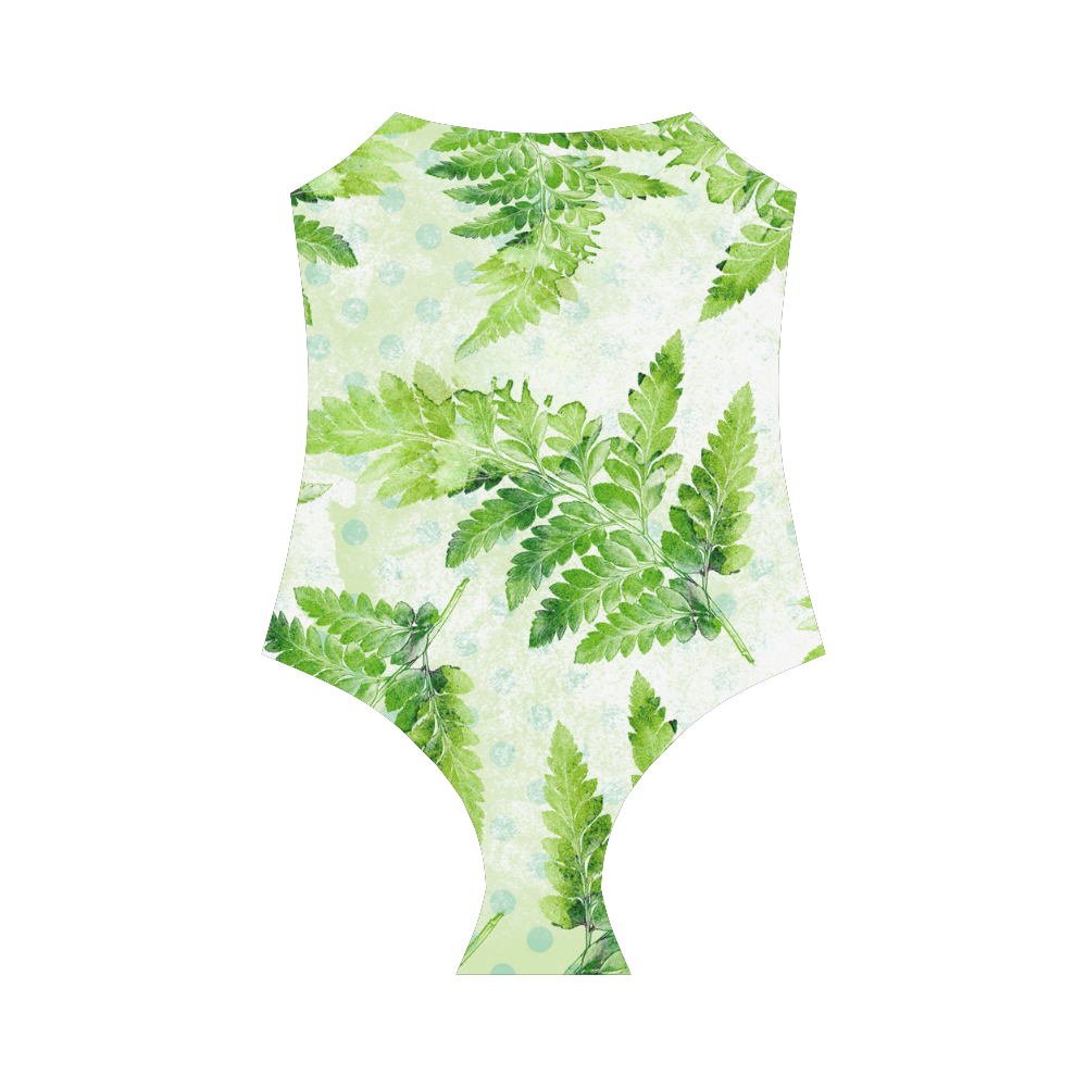 Green Fern Strap Swimsuit ( Model S05)