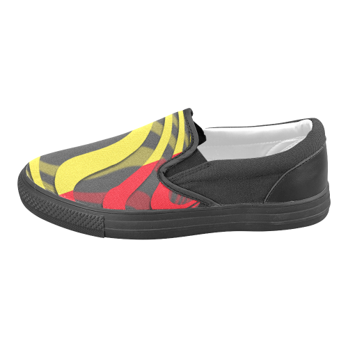 The Flag of Belgium Men's Slip-on Canvas Shoes (Model 019)