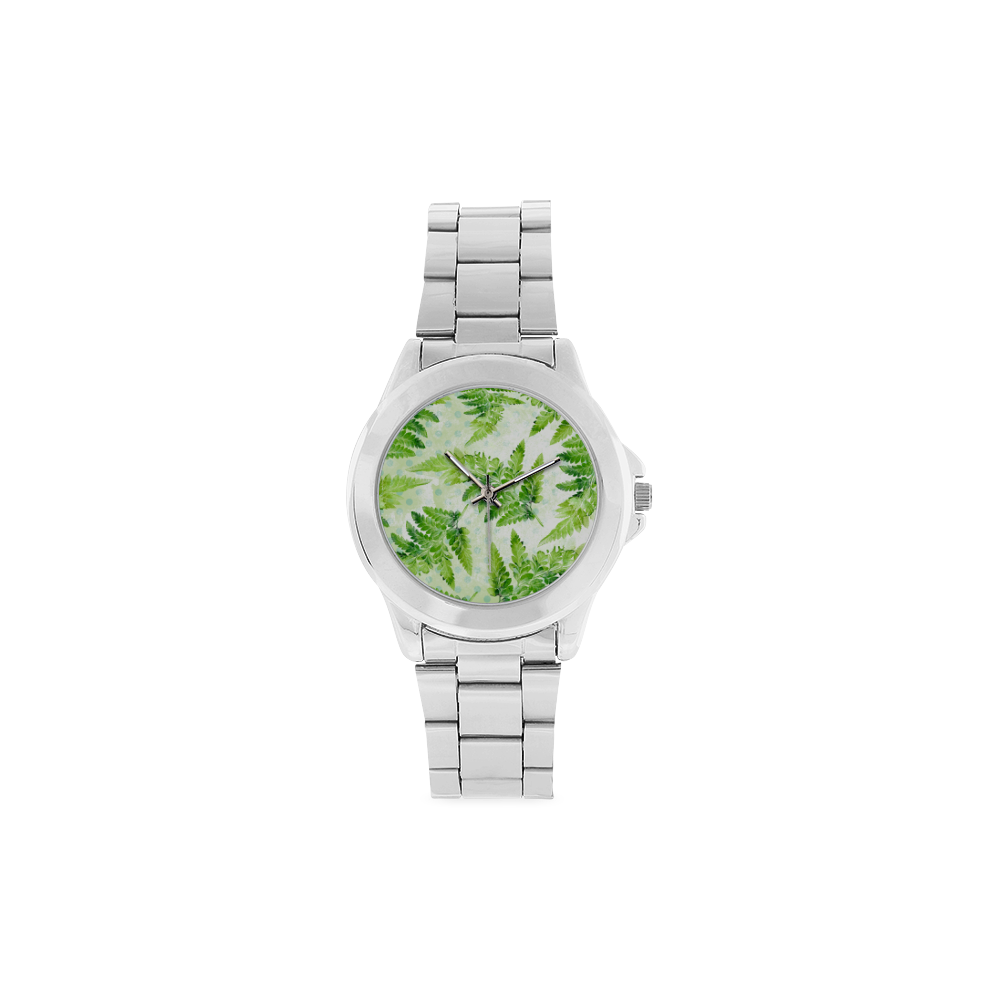 Green Fern Unisex Stainless Steel Watch(Model 103)