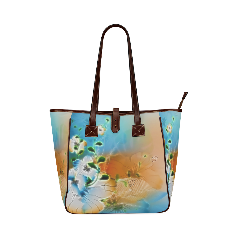 Wonderful glowing flowers Classic Tote Bag (Model 1644)