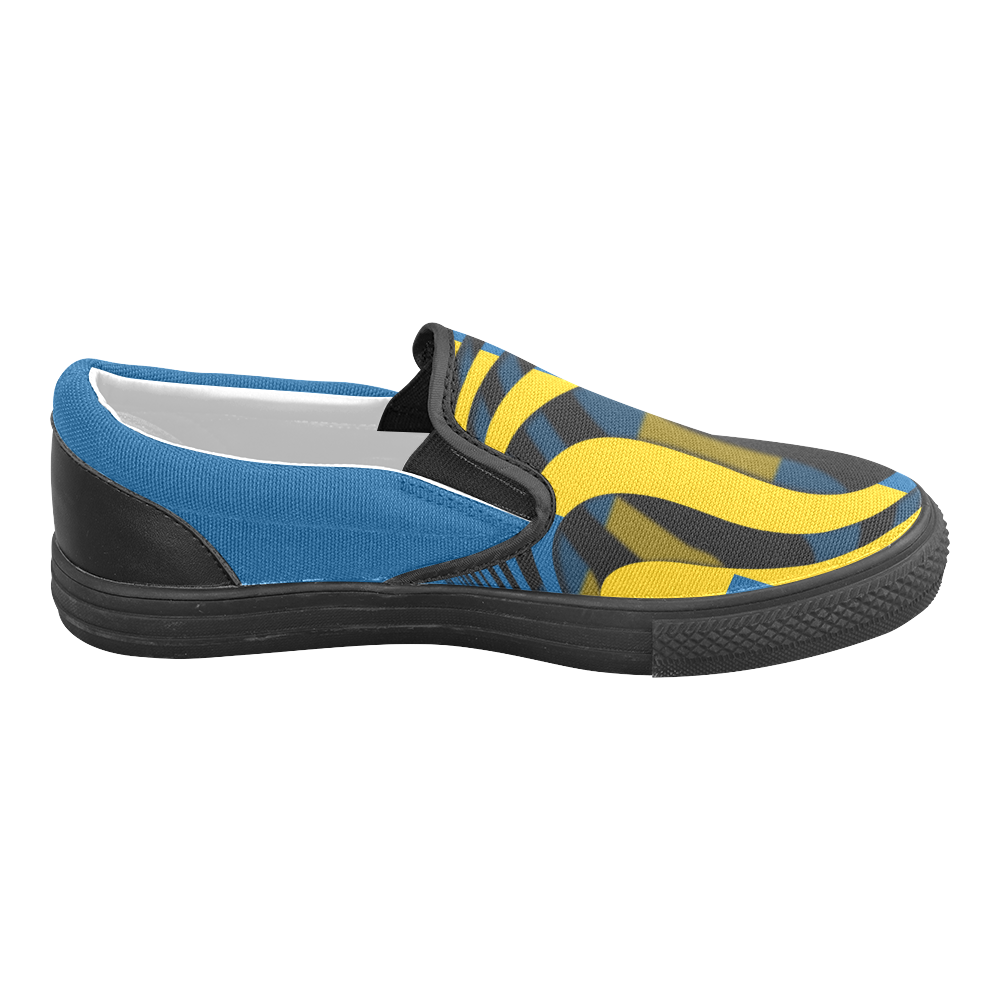 The Flag of Sweden Men's Slip-on Canvas Shoes (Model 019)