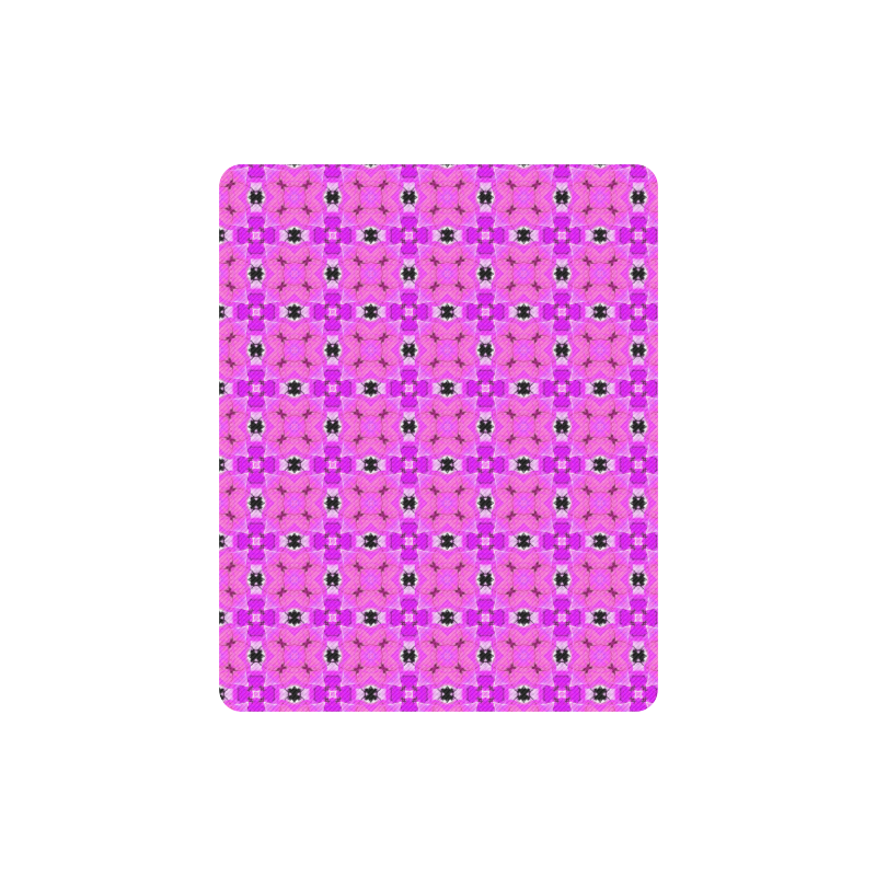 Circle Lattice of Floral Pink Violet Modern Quilt Rectangle Mousepad