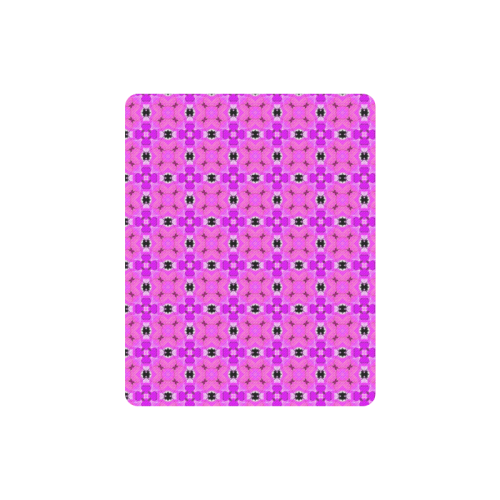 Circle Lattice of Floral Pink Violet Modern Quilt Rectangle Mousepad