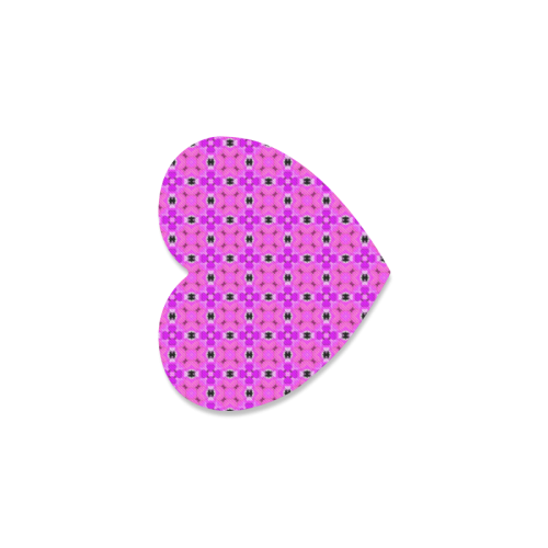 Circle Lattice of Floral Pink Violet Modern Quilt Heart Coaster