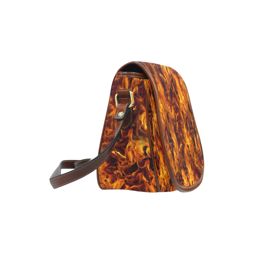 Flaming Fire Pattern Saddle Bag/Small (Model 1649) Full Customization
