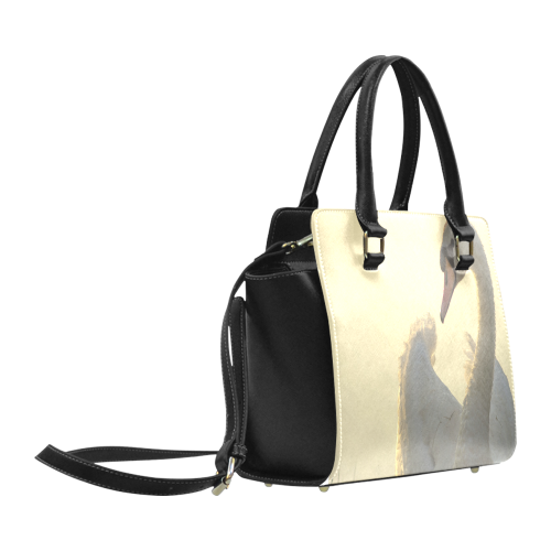Graceful White Swan Classic Shoulder Handbag (Model 1653)