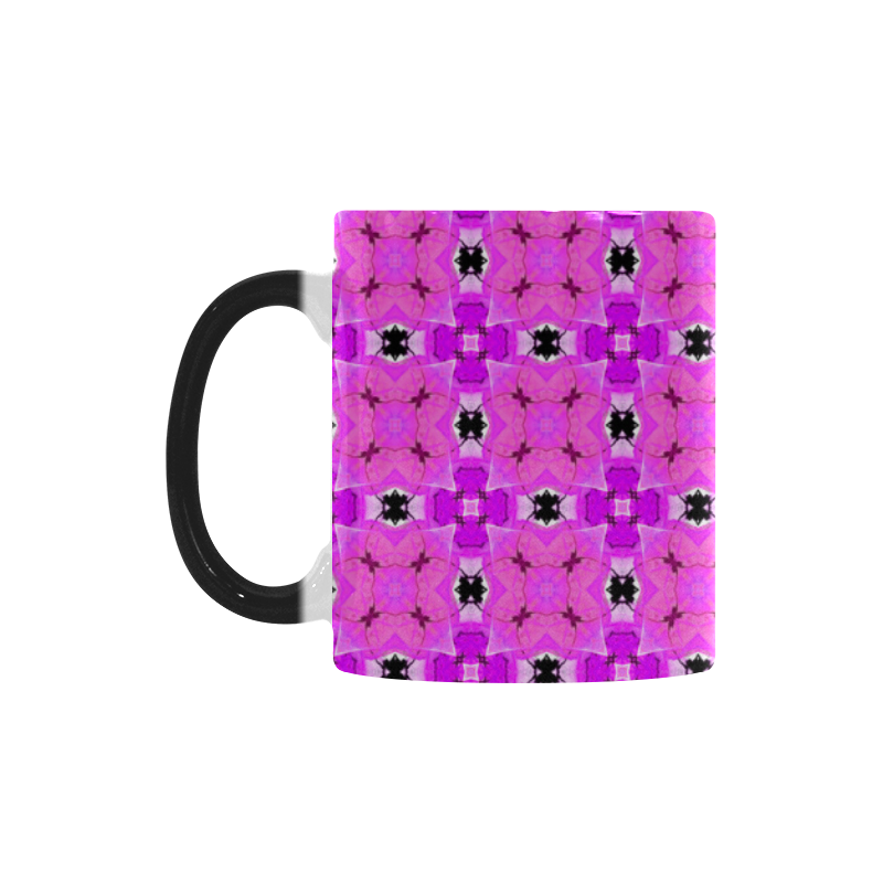 Circle Lattice of Floral Pink Violet Modern Quilt Custom Morphing Mug