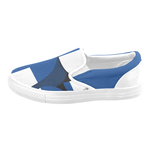 The Flag of Finland Men's Slip-on Canvas Shoes (Model 019)