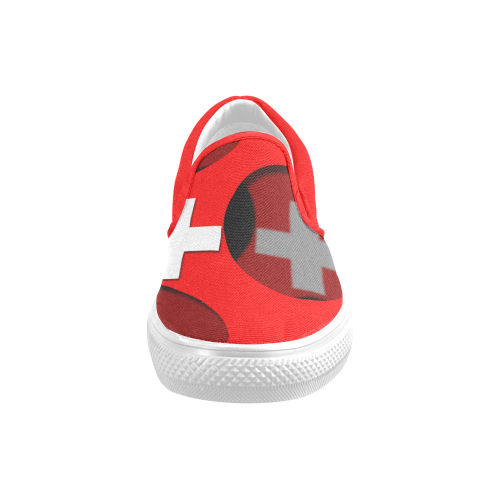 The Flag of Switzerland Men's Slip-on Canvas Shoes (Model 019)