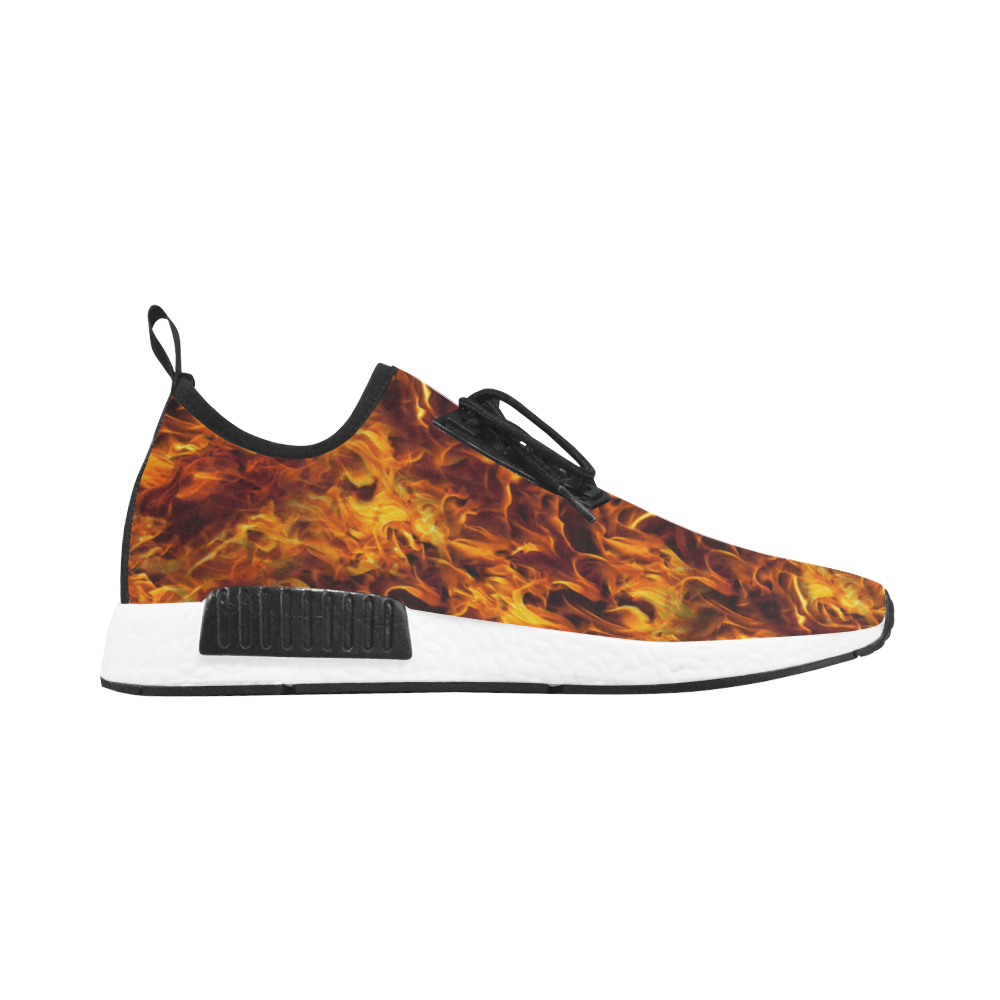 Flaming Fire Pattern Women’s Draco Running Shoes (Model 025)