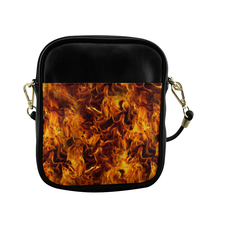 Flaming Fire Pattern Sling Bag (Model 1627)