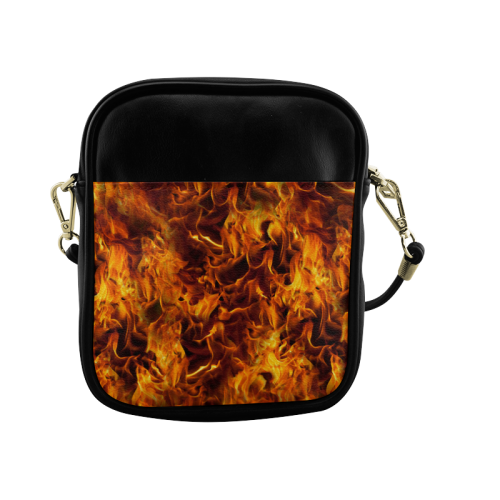 Flaming Fire Pattern Sling Bag (Model 1627)