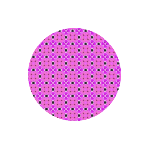 Circle Lattice of Floral Pink Violet Modern Quilt Round Mousepad