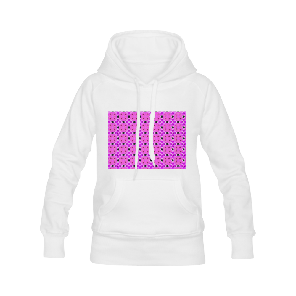 Circle Lattice of Floral Pink Violet Modern Quilt Women's Classic Hoodies (Model H07)