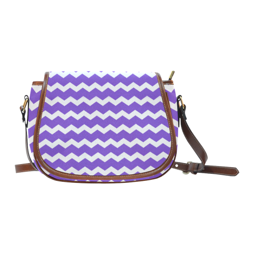 Modern Trendy Pastel Grey Lilac  Zig Zag Pattern Chevron Saddle Bag/Small (Model 1649) Full Customization