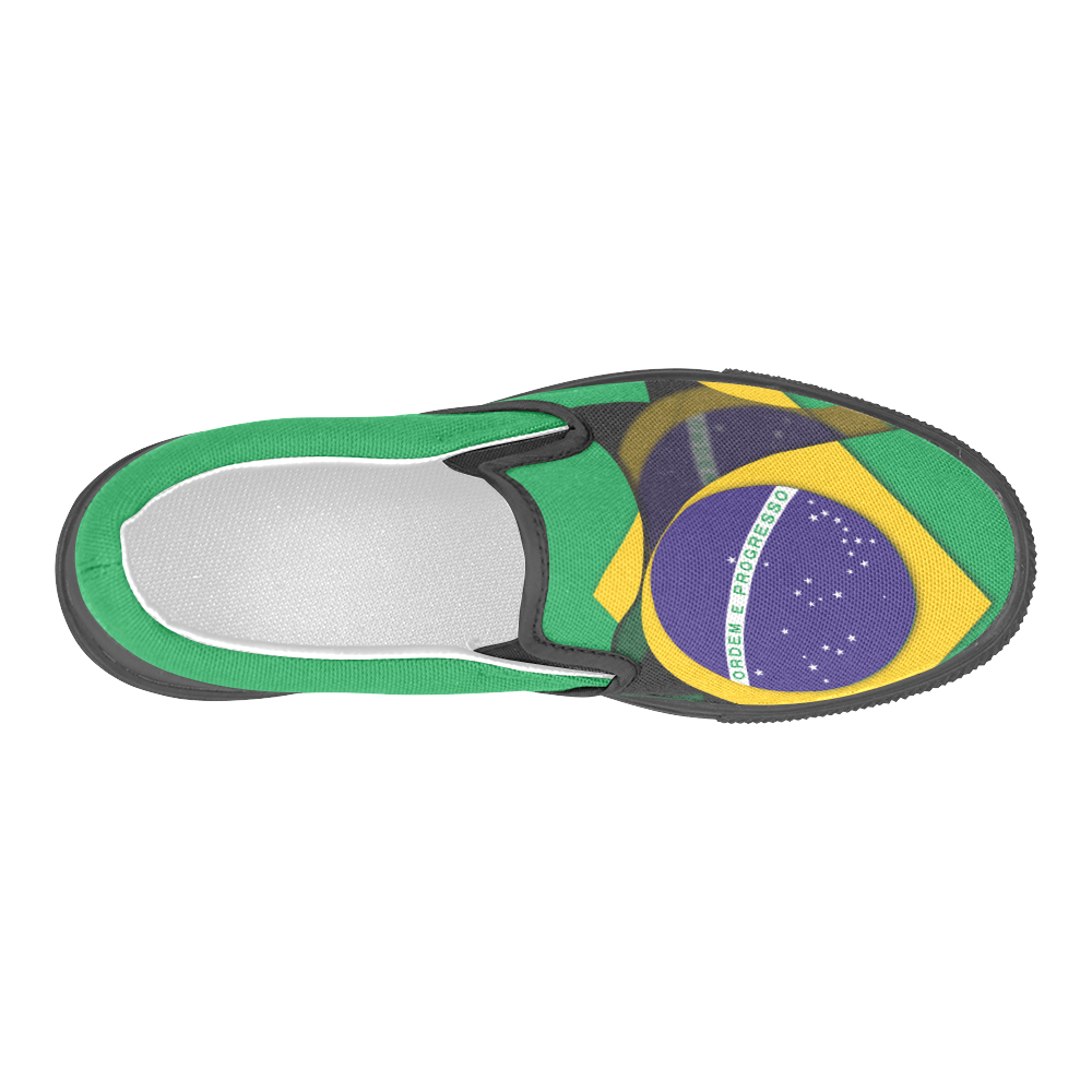 The Flag of Brazil Men's Slip-on Canvas Shoes (Model 019)