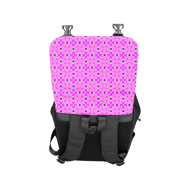 Circle Lattice of Floral Pink Violet Modern Quilt Casual Shoulders Backpack (Model 1623)