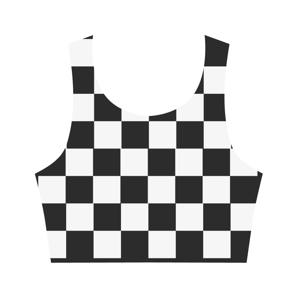 Chequered Chess Women's Crop Top (Model T42)