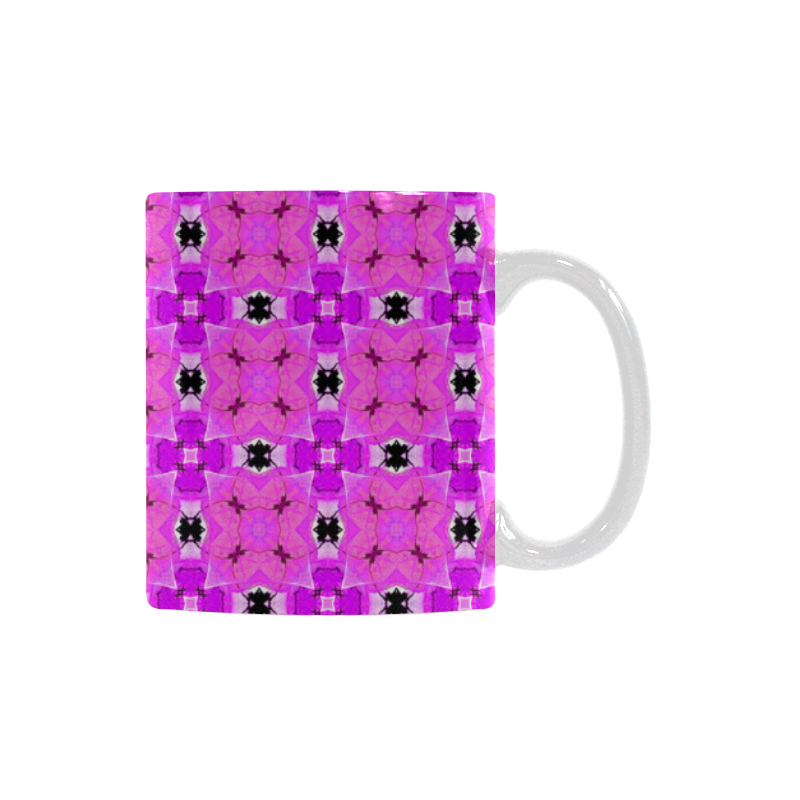 Circle Lattice of Floral Pink Violet Modern Quilt White Mug(11OZ)