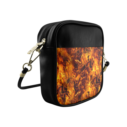 Flaming Fire Pattern Sling Bag (Model 1627)