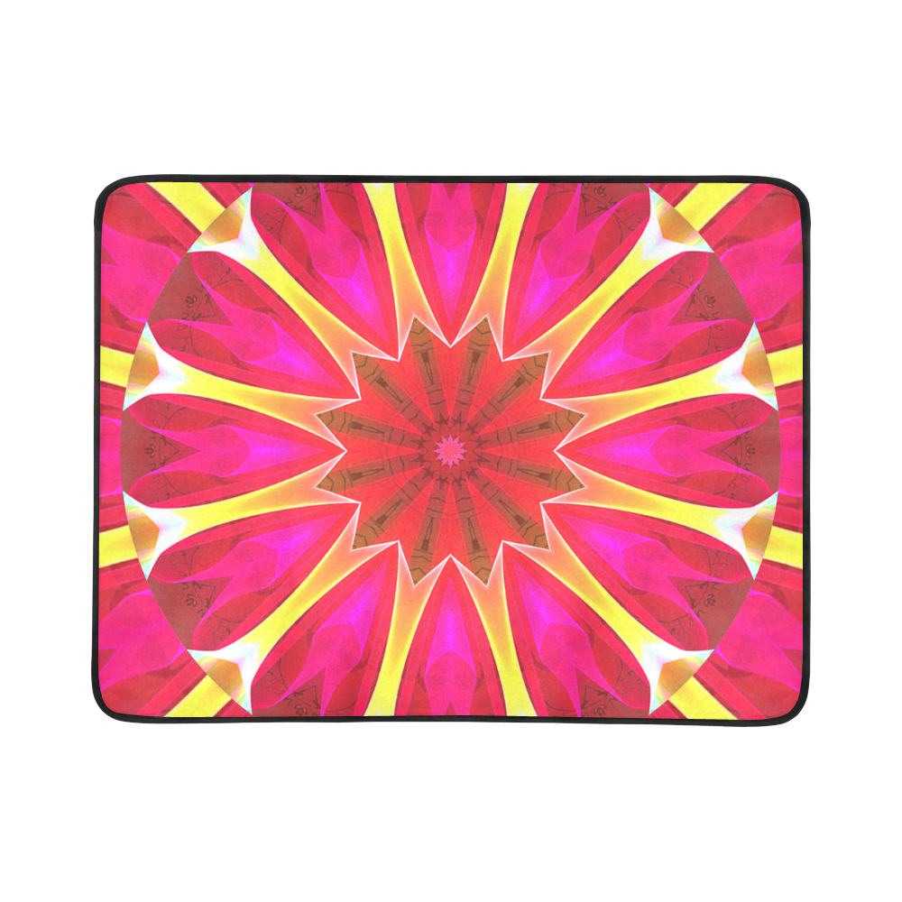 Cherry Daffodil Abstract Modern Pink Flowers Zen Beach Mat 78"x 60"