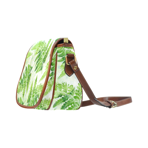 Green Fern Saddle Bag/Small (Model 1649) Full Customization